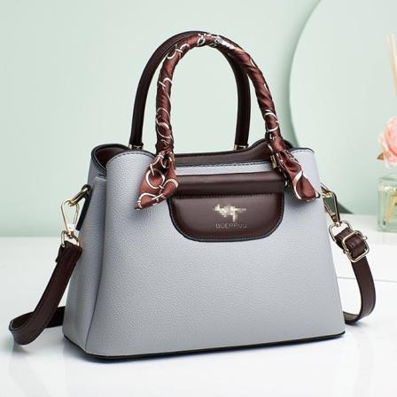 Kvinder Dame Håndtaske Blødt læder skuldertaske Stor kapacitet Alsidig Fashion Messenger Bag Light gray