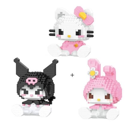 Sanrio Byggeklosser Sett: Hello Kitty, My Melody, Cinnamoroll, Pompompurin, Kuromi - Leke Gave til Barn