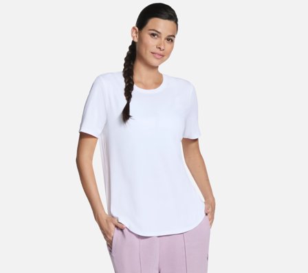 Skechers, GO WALK Luxe Rib Tee, XL, Hvid, Dame