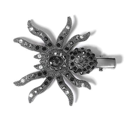 Halloween Edderkoppes Hårklemmer Til Kvinder Piger Pandehår Hårnåle Rhinestone Barrettes (2stk-sort)