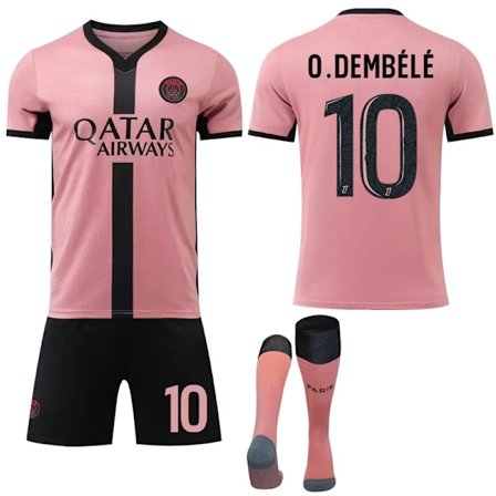 24-25 Paris Saint-Germain Bortedrakt Treningsdrakt NR.10 O.DEMBELE Trøyer Barn Voksen Fotballutstyr med Sokker