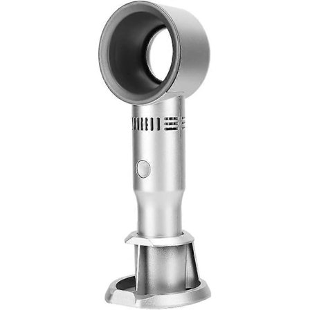 Bladeless Mini Håndholdt Ventilator, Bærbar USB Genopladelig Ventilator, 2 i 1 Funktion Aftagelig Mobiltelefonholder, Brugstid 10 Timer, til Hjemmet 