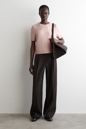 COS Women's T-Shirt In Maglia Di Cotone in Arancione