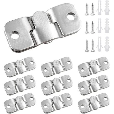 10 Par Forsænkede Skjulte Monteringsbeslag Sammenklappelige Billedbeslag Kroge Kraftige