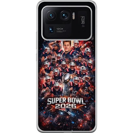 Kompatibelt Mobildeksel til Xiaomi Mi 11 Ultra Super Bowl 2026 plakat med New England Patriots og NFL-trofe i eksplosiv sportsdesign