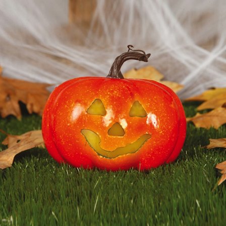 Pumpa med Ljus 11cm - Halloween Dekoration - Kalaslagret.se