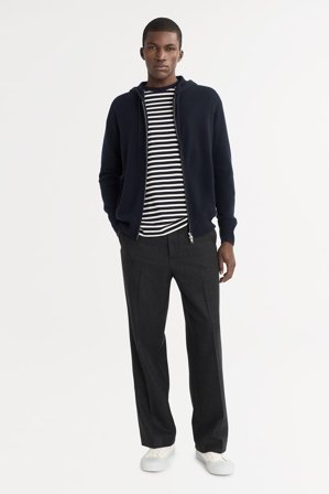 Soft Goat - Men's Zip Hoodie - Kapuzenpullover aus Kaschmir - L - Navy