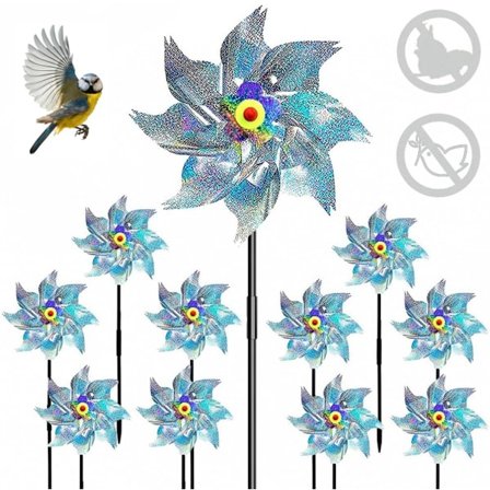10 stk reflekterende vindmølle 25*55cm fugleskremsel vindsnurre fugleavvisende dyrevennlig dueavvisende hagedekorasjon vindmølle