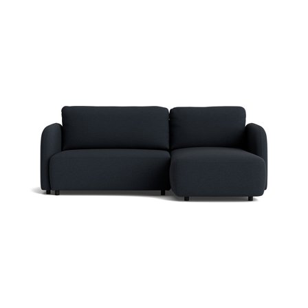 Arezzo Chaiselongue-Schlafsofa, rechts, Loop Dunkelblau, modernes Design, komfortable Nozag-Federung, hochwertige Polsterung, Breite 90cm