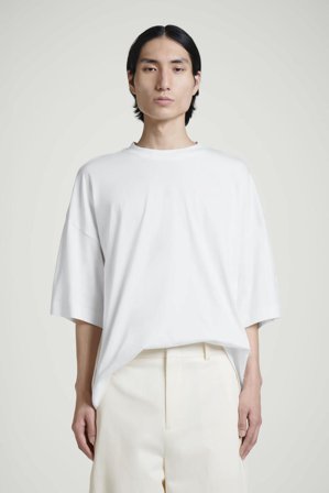 COS Men's Oversized Extra-Wide Cotton T-Shirt in White