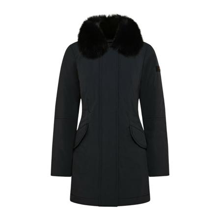 Peuterey Slim Jakke with fur Sort, Dame