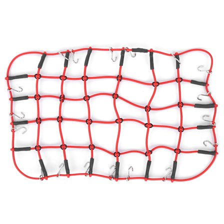 Elastisk bagasjenett for takstativ Strekkbar simuleringstilbehør for 1/8 1/10 RC Crawler Rød