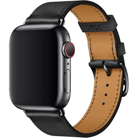 Svart/Brun Kompatibel med Apple Watch Band 38/40/41mm, Brun Läder Single Tour Ersättningsband för iwatch Series 7 Se Series 6 Series 5 Series 4