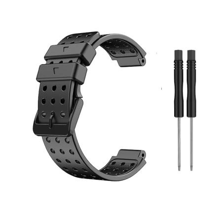 Watch ranneke pehmeä silikoni, 20 mm kellonranneke, rannehihnan vaihto Garmin Approach S20/forerunner 220 230 235 630 620 735 Black