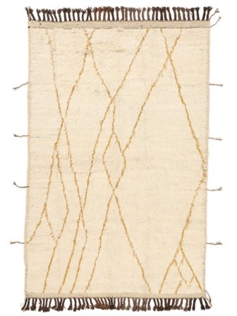 174X265 Tappeto Berber Style Moderno Beige/Arancione (Lana, Afghanistan) Carpetvista