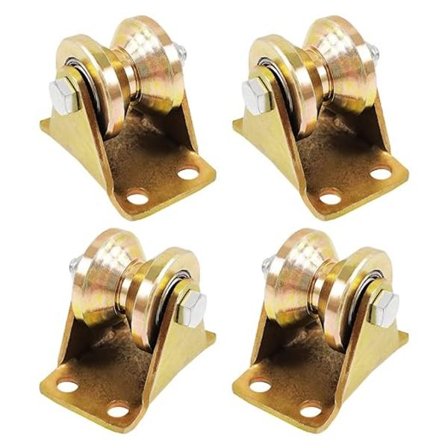 4 stk Enkelt Talje for Løfting Taljing - Skinne Rulle Glide