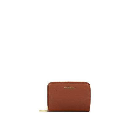 Coccinelle, Metallic Soft Wallet Brązowy, Kobieta, Rozmiar: ONE Size