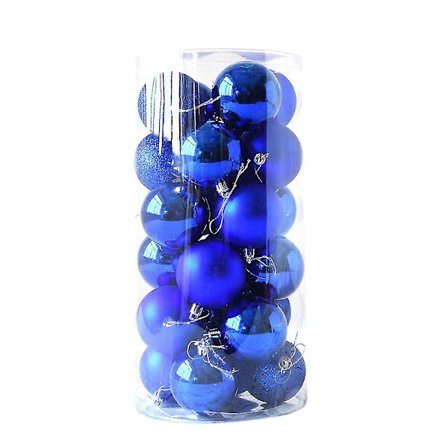 24 st Glänsande och polerade julgranskulor, 4 cm