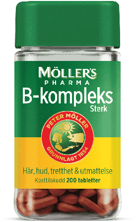 Møllers B-kompleks sterk tab, boks av plast, 200 stk