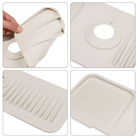 2 ST Handfat Stänkskydd Kran Vattenfångarmatta BEIGE&GRÖN