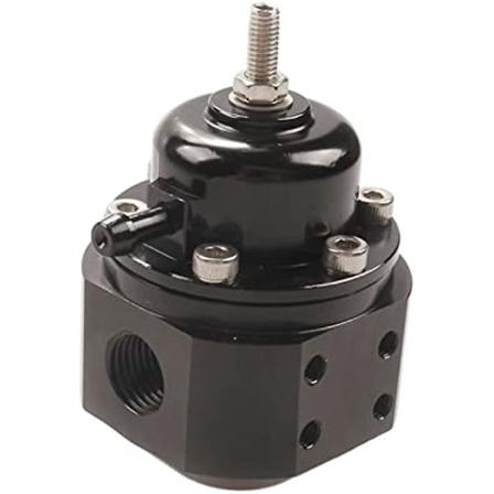Shusong Store Bil Svart Høy Volum Justerbar Drivstofftrykksregulator Drivstoff Booster Valve Biltilbehør Auto Modifikasjonsdeler Kompatibel Med Aem