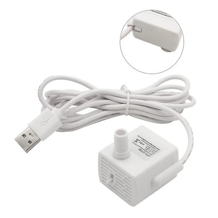 Katt Hund Anti Torrbränning Ersättning Motor 5v 1a Vit Husdjursfontän Vattenpump LÅNG