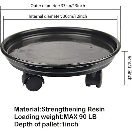 2 stk. planteholder vogn med 4 universelle hjul til nem transport og flytning af tunge blomsterkrukker eller som planteholderbakke