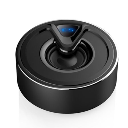 Metallisk Bluetooth-högtalare, mini trådlös subwoofer-högtalare i aluminiumlegering (den svarta)