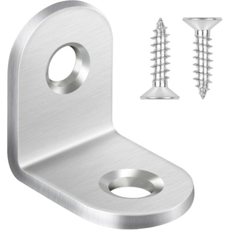 Vinkelbeslag 20 x 20 mm Metal 90 Grader Rustfrit Stål med 40 Skruer til Møbler (20 stk)