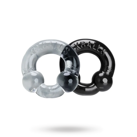 Ultraballs Cock Rings Black & Clear - Sexleker Vuxen: Fleshlight, penisring, hylser & pumper