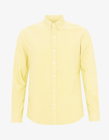 Organic Button Down Shirt - Soft Yellow - M