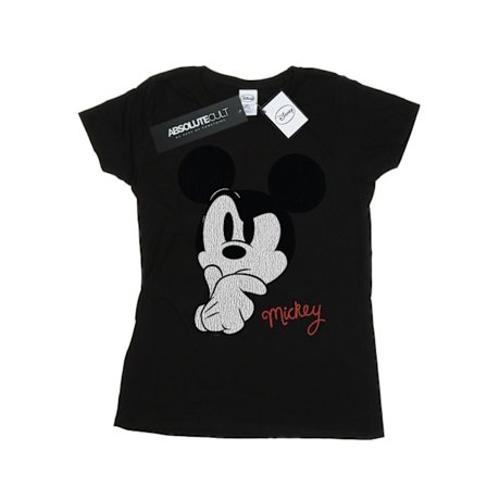 Disney Dam/Kvinnor Mickey Mouse Distressed Ponder Bomull T-Sh