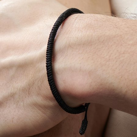 Bracelet noir Whit à noeud de chance pour hommes - Bracelets en corde - pour Hommes - Waykins