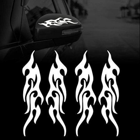 4 stk 19cm (hvit) reflekterende vanntette vinylklistremerker for Go