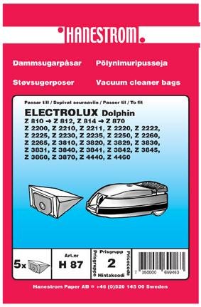 HANESTRÖM Dammsugarpåsar ELECTROLUX DOLPHIN