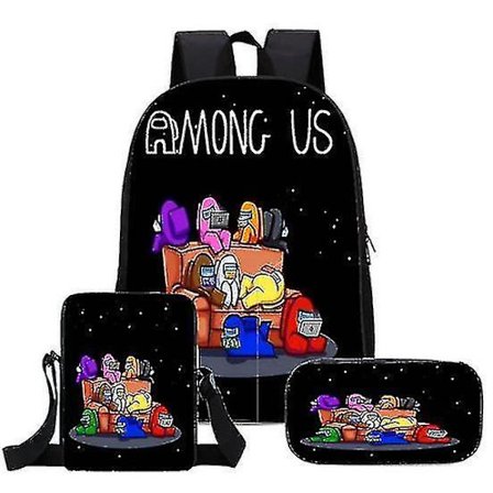 Among Us Visirryggsäck Barnryggsäck Crewmate Back to School Bag-1