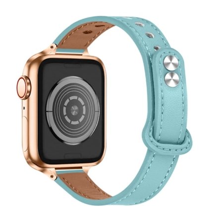 Apple Watch Series 8 (41mm) klockarmband i äkta koskinnläder - Baby Blå