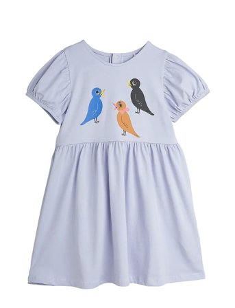 Mini Rodini Birds Sp Ss Dress - Purple - 92/98
