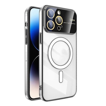 Magneettinen läpinäkyvä suojakuori iPhone 15 Pro Max/15 Ultra -puhelimelle kameran linssisuojalla [Yhteensopiva Magsafen kanssa], sotilastason 