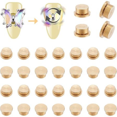 32 stücke drehbare werkzeuge für nagelkunst, 3d-legierung drehbarer anhänger für nagelkunst (gold)