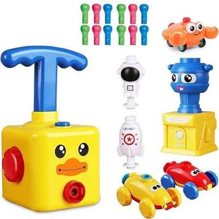 Bilstarter med ballong, treghetsdrevet ballongbil, ballongluftfartøysett, ballongbil leketøy for barn pedagogiske gaver spill gutter jenter