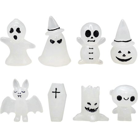 Halloween Statue Miniature Glødende Figurer Lysende Have Spøgelse Miniature Figurer Halloween Spøgelsesdekorationer Mini Resin Statue Hjem Og Have -
