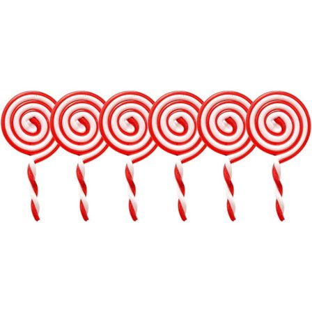6 stk. Julelollipop Dekoration Byggesukker Jul