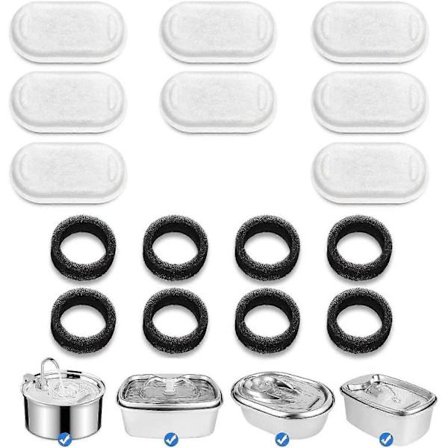 För Katt Vattenfontän 8 filter 8 svampar - xinda