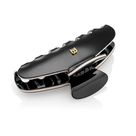 BALMAIN PARIS Hair Couture Cellulose Acetate Pince à Cheveux Large Black White, Hår, Hårpynt, Hårklemmer