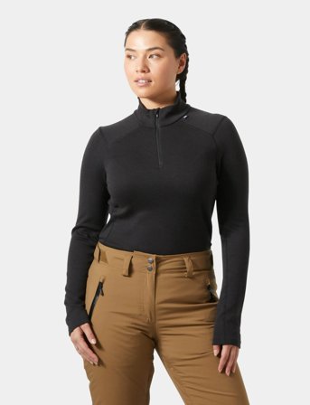 Helly Hansen W Lifa Merino Midw 1/2 Zip - Black - L
