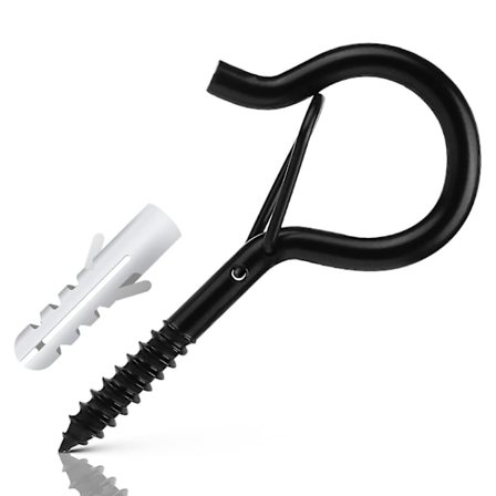 20 Stykker Krok Skruer Svart, Skruekrok Kopp, Krok For Skruing, Klessnor Krok, Stor Øyekrok For Skruing