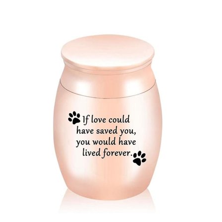 Lille Kremeringsurne til Hund Aske Mini Kæledyrsurne Rustfrit Stål Aske Keepsake (Rose Gold)
