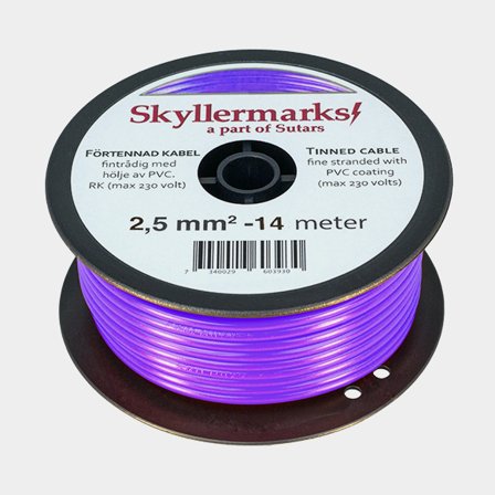 Tinned copper cable Skyllermarks RK, round, single-core, 2.5 mm², 14 meter, purple