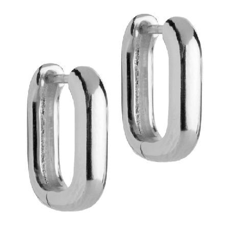 ENAMEL Copenhagen Hoops, Square 15 mm Örhängen Dam Silver ONESIZE